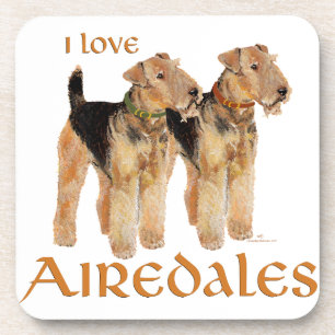 Posavasos Amo a los Airedales