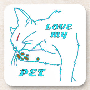 POSAVASOS AMO A MI CUTE AQUA MASCOTA CAT