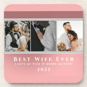 Posavasos Amo A Mi Esposa Personalizada 3 Fotos