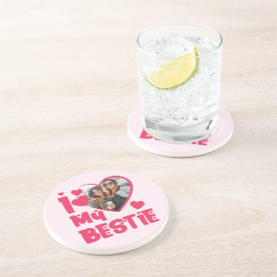 Posavasos Amo a mi mejor amiga Diseño personalizado en forma