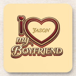 Posavasos Amo a mi novio personalizado
