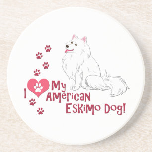 Posavasos ¡Amo a mi perro esquimal americano!