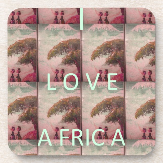 Posavasos Amo África - Patrón de paisaje cultural (Frente)