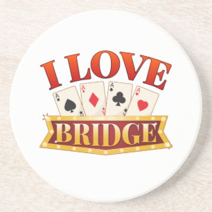 Posavasos Amo al jugador de juegos de cartas puente