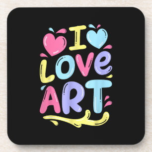 Posavasos Amo el Arte, Regalo de Pintura Colorida para Artis