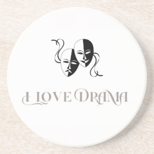 Posavasos Amo el drama, máscaras de teatro artes escénicas