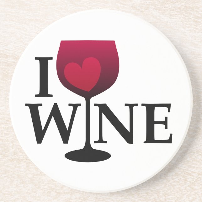 Posavasos Amo el práctico de costa del vino (Frente)