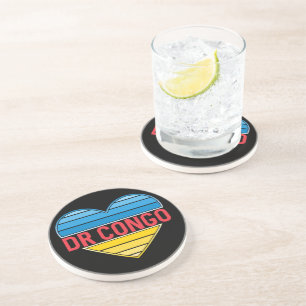 Posavasos Amo la RD Congo, el corazón Congo-Kinshasa