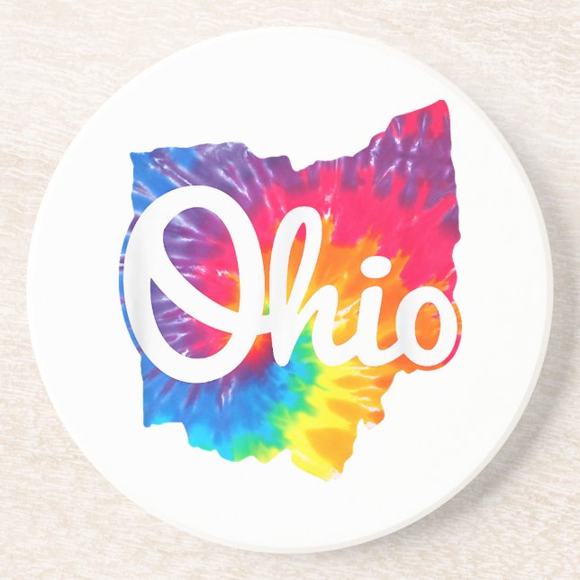 Posavasos Amo mi hogar Ohio Script Tie Dye Ohio (Frente)
