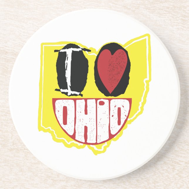 Posavasos Amo Ohio Sonriendo Cara Feliz (Frente)