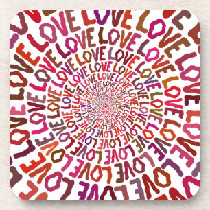 Posavasos Amor amor amor amor mauve rosa melocotón burgundy