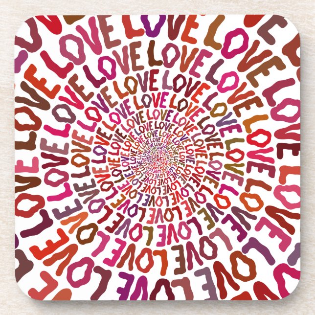 Posavasos Amor amor amor amor mauve rosa melocotón burgundy (Frente)