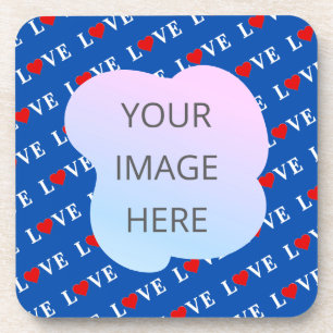 Posavasos Amor azul marino Retro Elegante