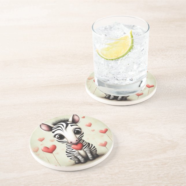Posavasos Amor cebra 1 (Lado)