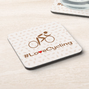 Posavasos Amor ciclismo pictograma lema marrón
