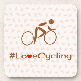 Posavasos Amor ciclismo pictograma lema marrón