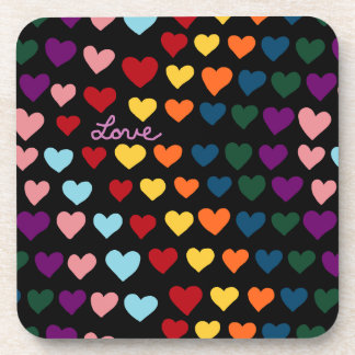 Posavasos Amor Con Arcoíris de Corazones