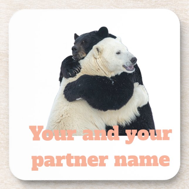 Posavasos Amor de Abrazo de Oso (Personalizable) (Frente)