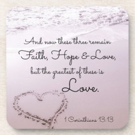 Posavasos Amor de la esperanza de la fe, 1 13:13 de los