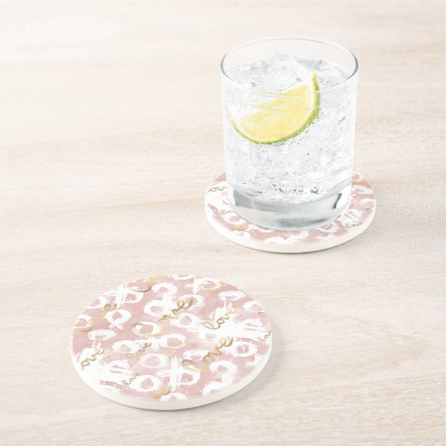 Posavasos Amor de oro rosado XO (Lado)