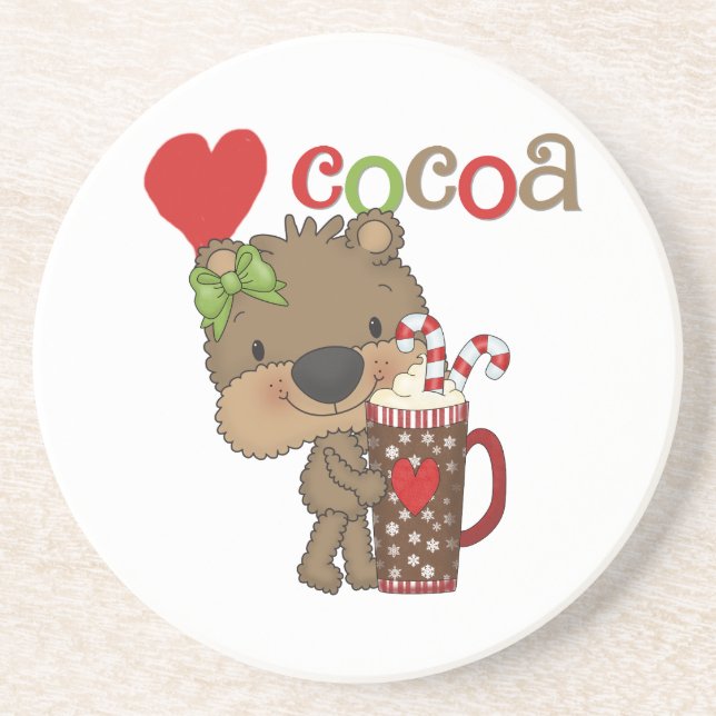 Posavasos Amor del cacao del oso del chica (Frente)