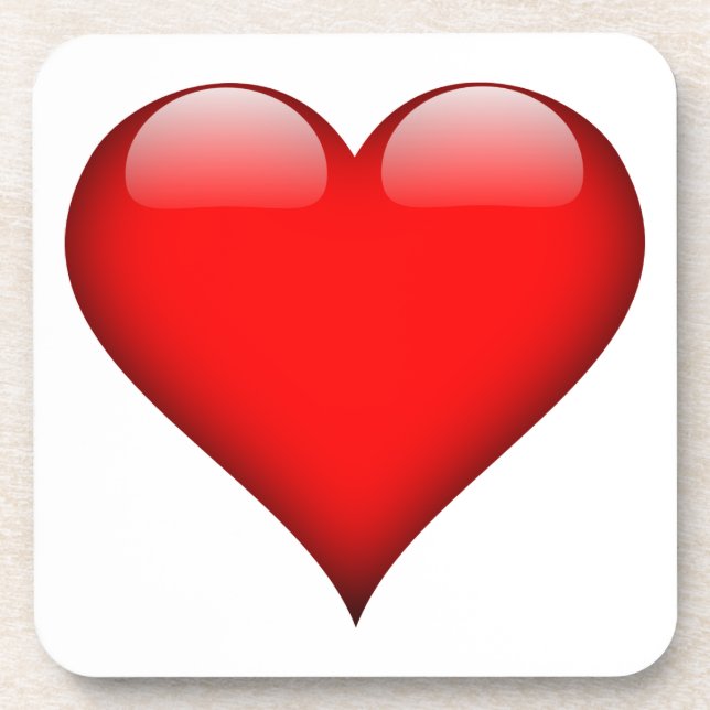 Posavasos Amor del corazón rojo (Frente)