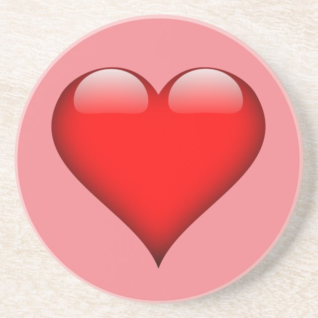 Posavasos Amor del corazón rojo (Frente)