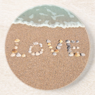 Posavasos Amor en las cuevas cutáneas del mar de playa