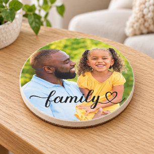 Posavasos Amor Familiar Escritura Negra Foto Personalizada