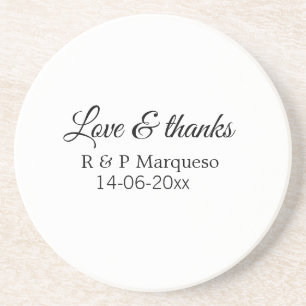 Posavasos Amor & gracias agregar nombre de la pareja boda ag