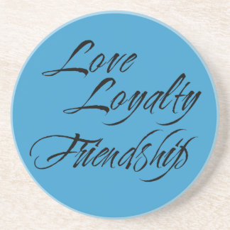 Posavasos Amor lealtad amistad sentimiento de boda azul