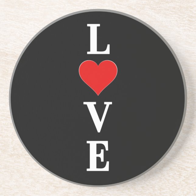 Posavasos AMOR negro Tredny moderno negro y blanco (Frente)