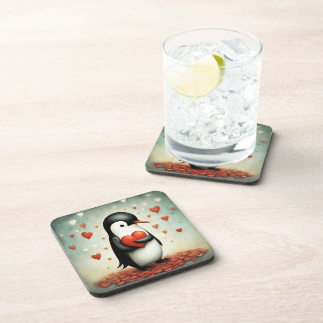Posavasos Amor pingüino 1 (Lado Derecho)