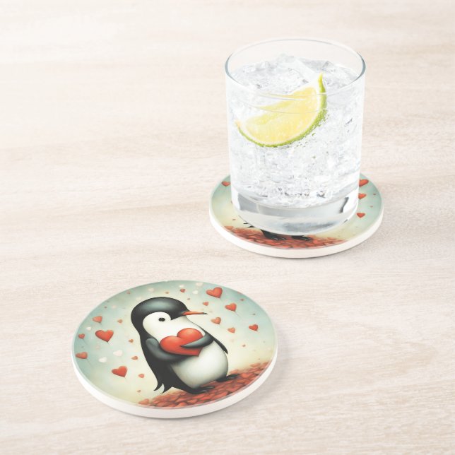 Posavasos Amor pingüino 1 (Lado)