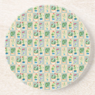 Posavasos amor por cactus - acuarela