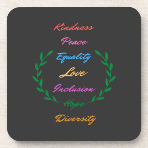 Posavasos Amor por la Paz Igualdad Inclusión Esperanza Diver