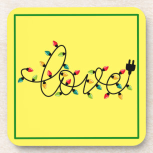 Posavasos Amor por las luces coloridas de los Navidades