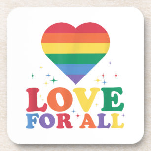 Posavasos Amor por todas las LGBTQ Orgullo arcoiris Lesbiana