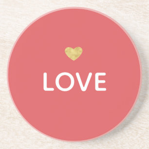 Posavasos Amor Rojo Corazón Dorado