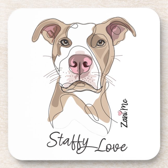 Posavasos Amor Staffy - Protección Zani Mo (Frente)
