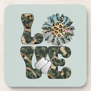 Posavasos Amor Sunflower Militar