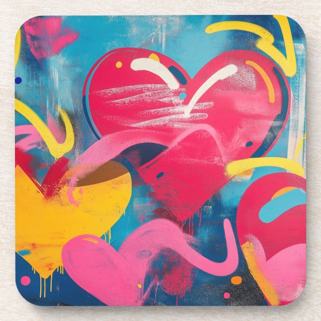 Posavasos Amor urbano: Graffiti Hearts (Frente)