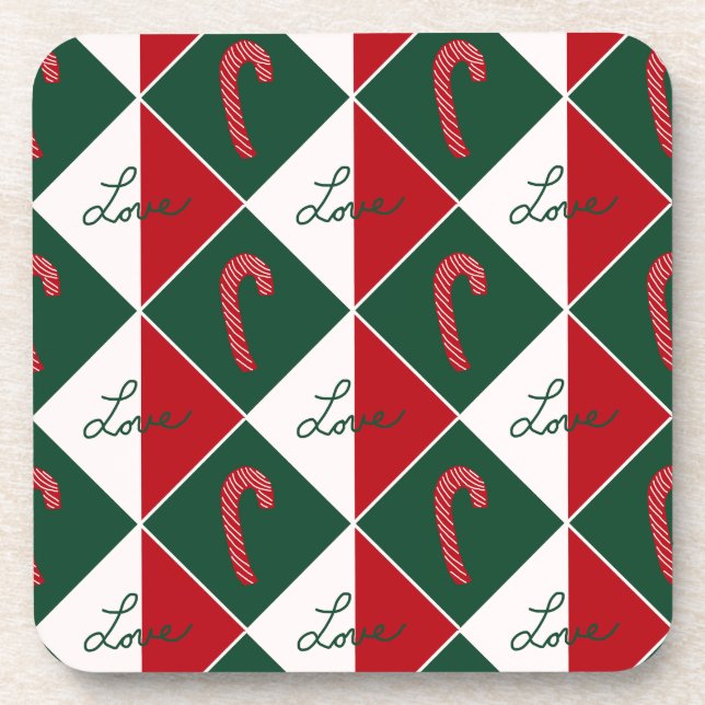 Posavasos Amor y bastones de caramelo (Frente)