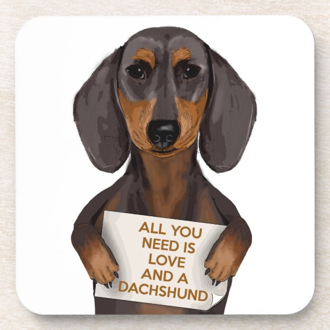 Posavasos Amor y Dachshund (Frente)