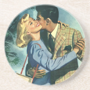 Posavasos Amor y romance vintage, baile de Navidad