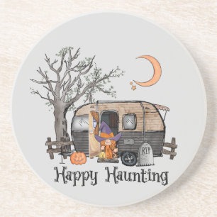 Posavasos Amortización feliz   Camper de Halloween   Bruja e