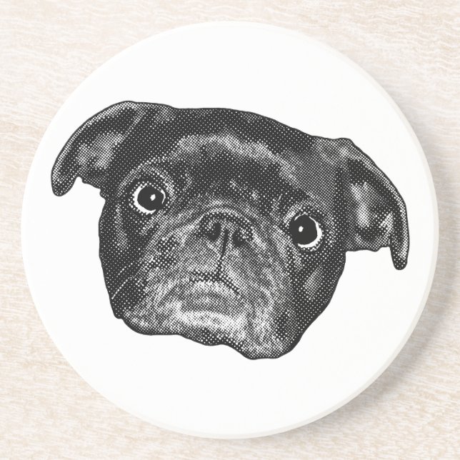 Posavasos Amuleto de mesa con lunares de pug (Frente)