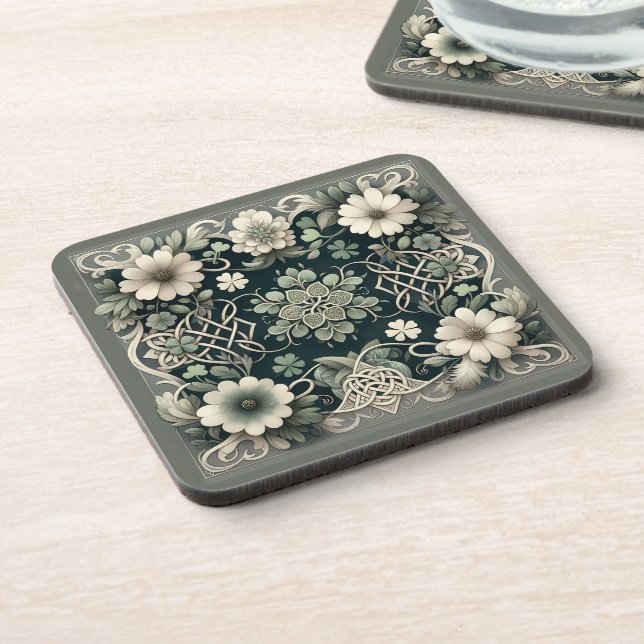 Posavasos Amuleto Floral Trébol Celta (Lado Izquierdo)