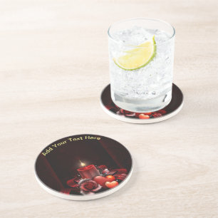 Posavasos Añadir el texto - Esparadrapo para bebidas arenosa