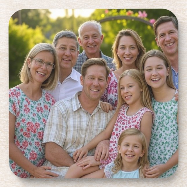 Posavasos Añadir Personalizar de fotografía de Reunión Famil (Frente)